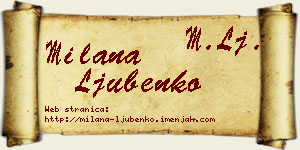 Milana Ljubenko vizit kartica